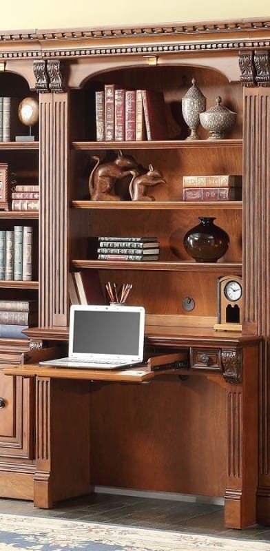 Huntington 2 Piece Library Desk in Antique Vintage Pecan Finish by Parker House - HUN#460-2