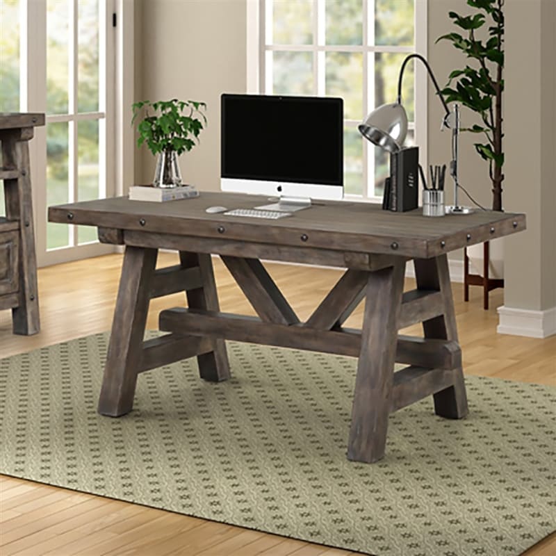 Lodge Style Computer Desk Lodge Desk in Siltstone Finish by Parker House - LOD#360