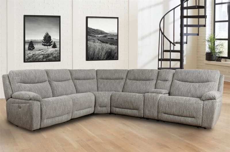 Apollo 6 Piece Reclining Sectional in Weave Grey Fabric by Parker House - MAPO-WVG-6