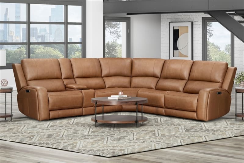Belmont 6 Piece Sectional in Lyric Caramel Cover by Parker House - PH-MBEL-KIT-6A-P3Z-LYCM