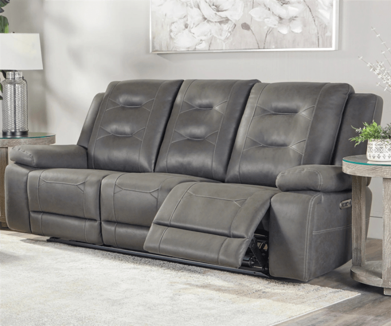 Caldwell Power Reclining Sofa in Tahoe Charcoal Fabric by Parker House - MCAL#832PH-TACH