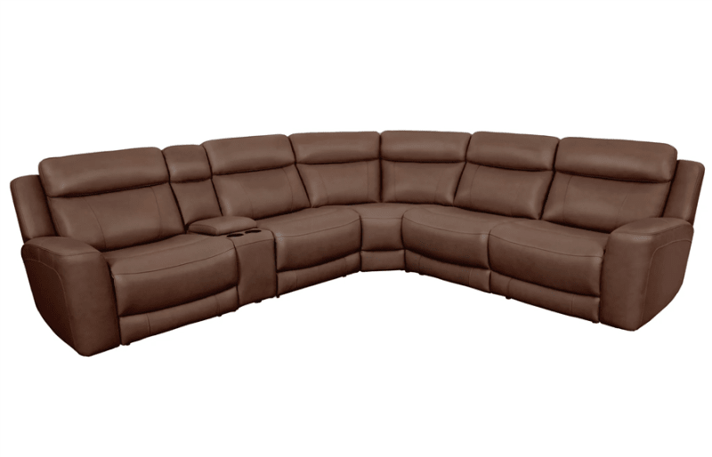 Calgary BUILD YOUR OWN Power Headrest Power Reclining Sectional in Autumn Umber Leather by Parker House - MCGR-BYO-ATUB