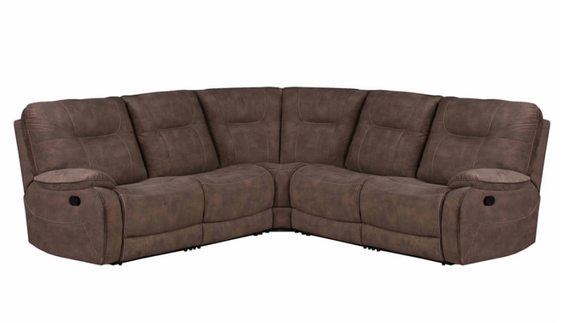 Cooper 5 Piece Reclining Sectional in Shadow Brown Fabric by Parker House - MCOO-5-SBR