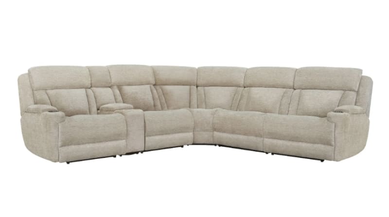 Dalton 6 Piece Power Reclining Sectional in Lucky Fawn Fabric by Parker House - MDAL-LFA-6