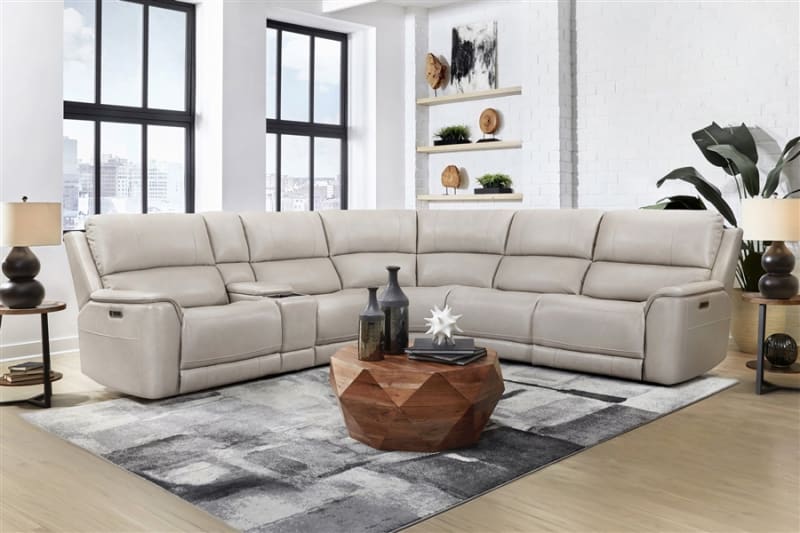 Easton 6 Piece Sectional with Power Headrest & Lumbar in Steamboat Quartz Cover by Parker House - PH-MEAS-KIT-6A-P3Z-STQZ