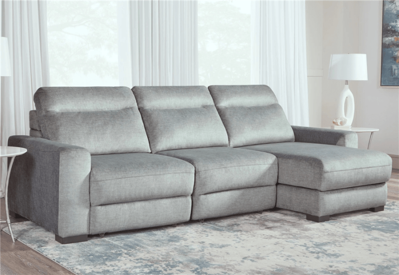 Elliot Modular Slider Sofa Chaise in Sterling Fabric by Parker House - MELL-PACK3A-STRL