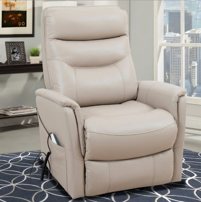 Gemini Power Lift Recliner with Articulating Headrest in Soft Ivory Fabric by Parker House - MGEM#812LIFT-SFIV