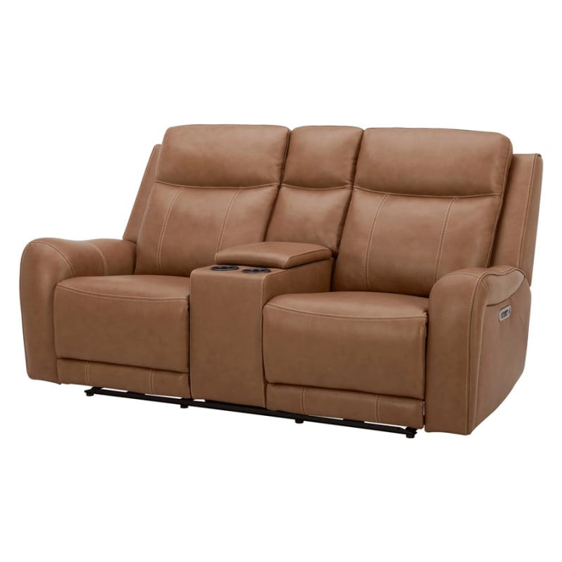 Haywood Power Console Loveseat with Power Headrests in Rich Butternut Leather by Parker House - PH-MHAY-822CPH-BTNT