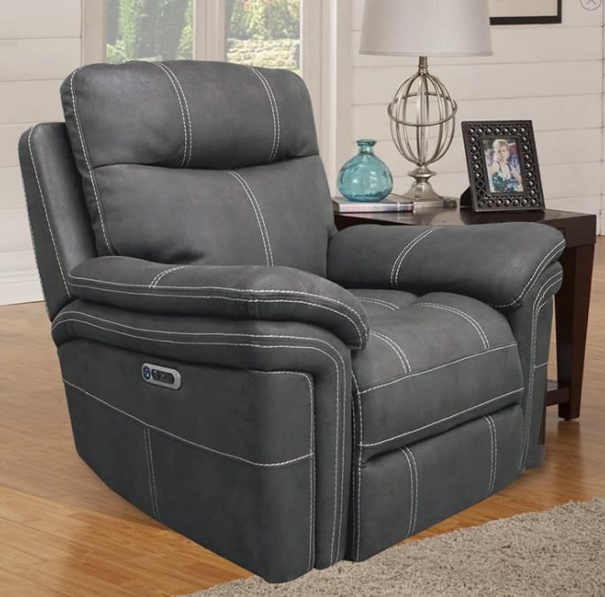 Mason Power Recliner with Power Headrests and USB Port in Charcoal Fabric by Parker House - MMA#812PH-CHA