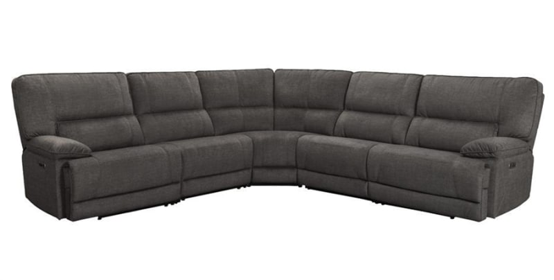Marathon 5 Piece Power Sectional with Power Headrests and USB Ports in Titanium Fabric by Parker House - MMAR-TIT-05