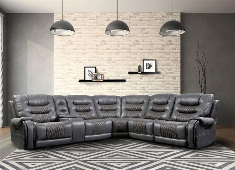 Outlaw 6 Piece Power Sectional in Stallion Fabric by Parker House - MOUT-PACKA(H)-STA
