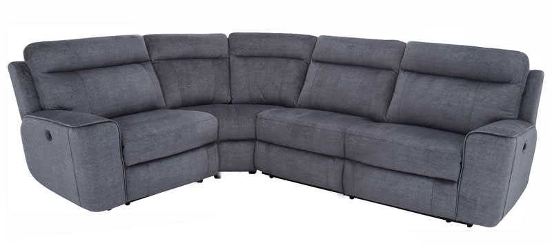 Parthenon 4 Piece Power Reclining Sectional with Power Headrests and USB Ports in Titanium Fabric by Parker House - MPAR-4