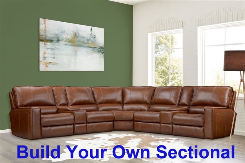 Rockford BUILD YOUR OWN Power Sectional in Verona Saddle Leather by Parker House - MROC-BYO-VSA