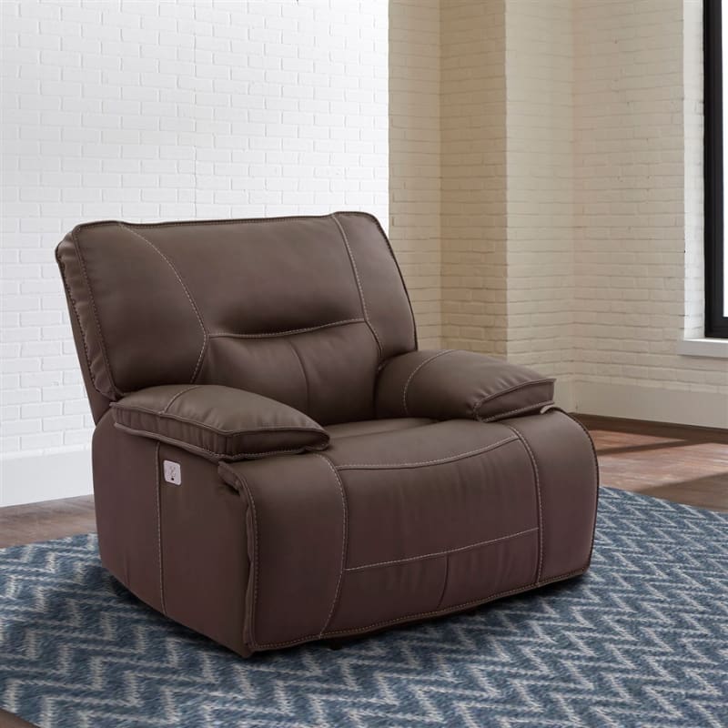 Spartacus Power Recliner with Power Headrest and USB Port in Chocolate Fabric by Parker House - MSPA-812PH-CHO
