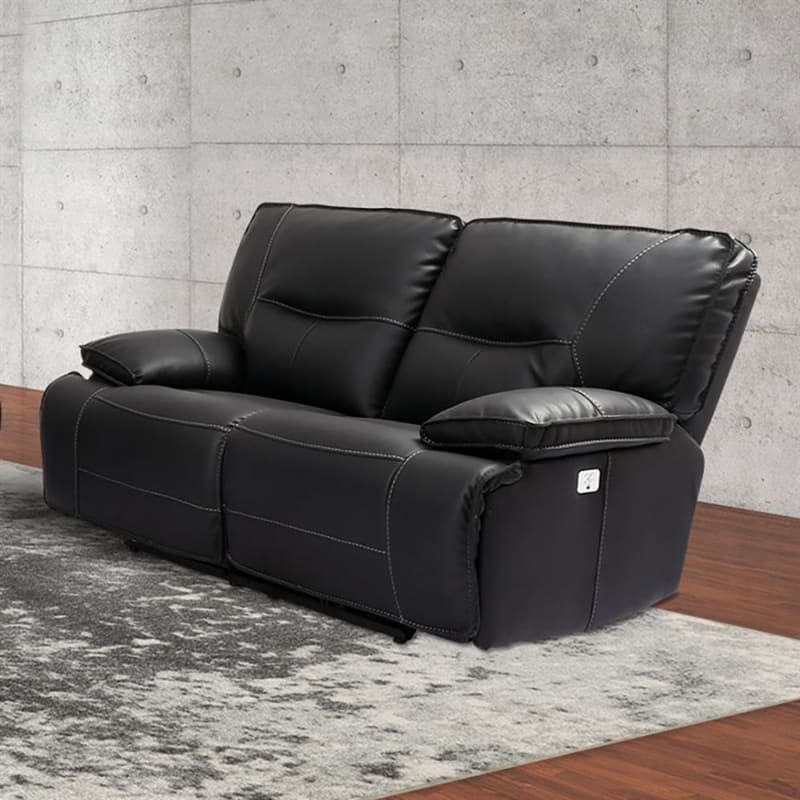 Spartacus Power Loveseat with Power Headrest and USB Port in Black Fabric by Parker House - MSPA#822PH-BLC