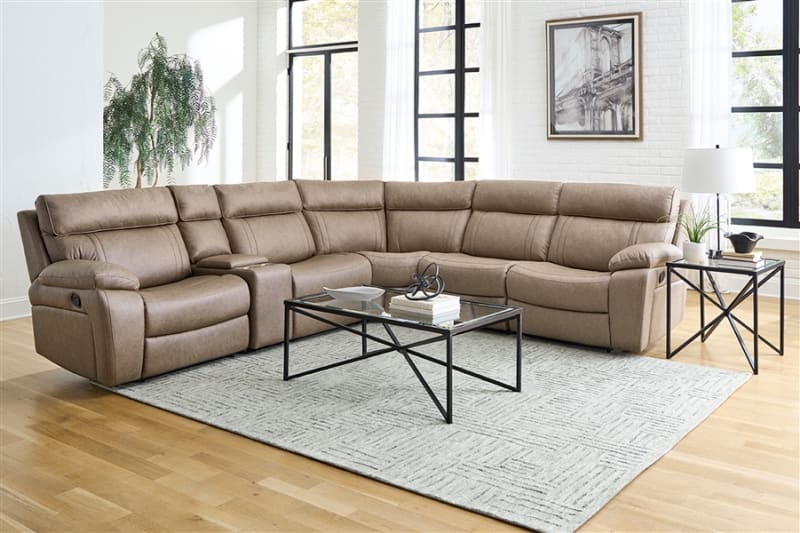 Theon 6 Piece Modular Manual Reclining Sectional in Stokes Toffee Cover by Parker House - PH-MTHE-PACKA-STOF