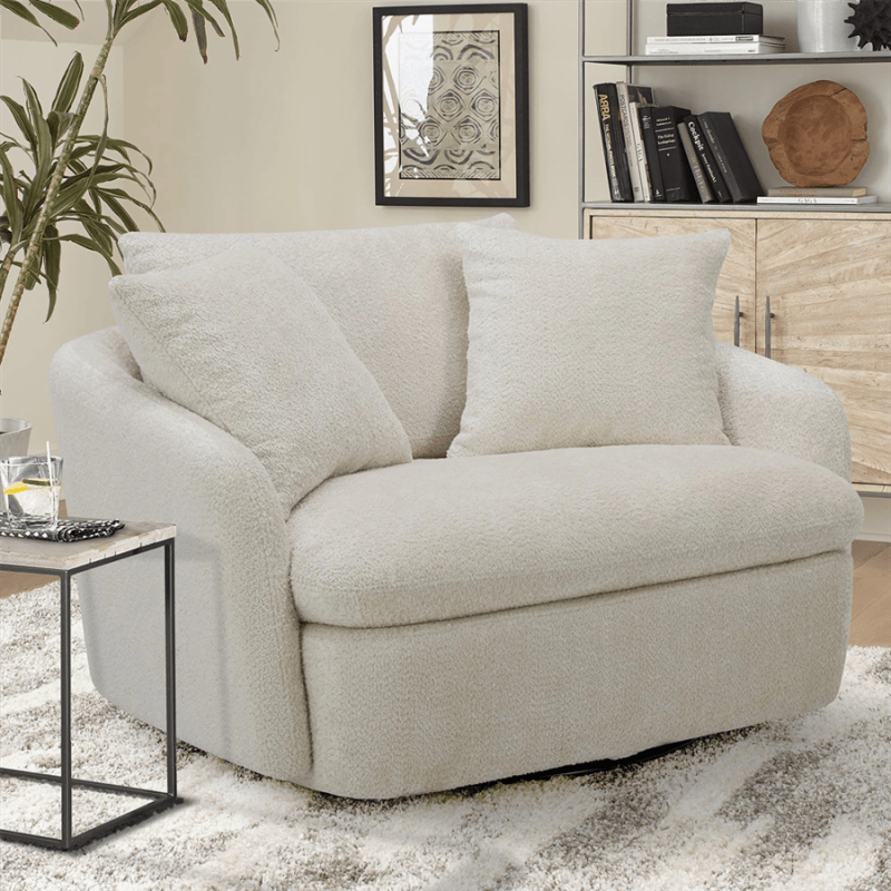 Boomer Large Swivel Chair in Utopia Sand Fabric by Parker House - SBMR#912-UTSA