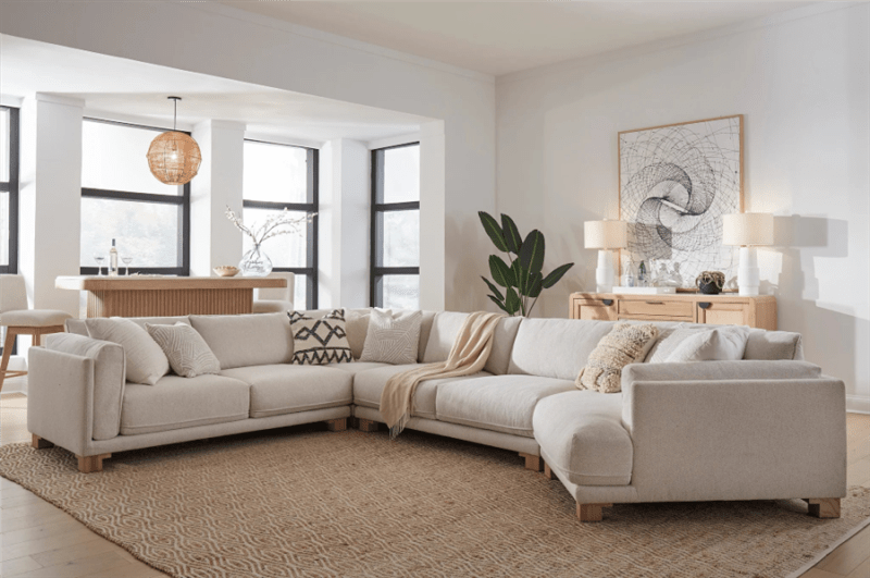 Escape 4 Piece Modular Sectional in Mirage Mist Fabric by Parker House - SESC-PACK4A-MRMS