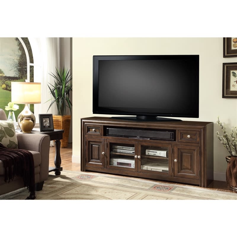 Tempo 72-Inch TV Console in Burnished Dark Mocha Finish by Parker House ...