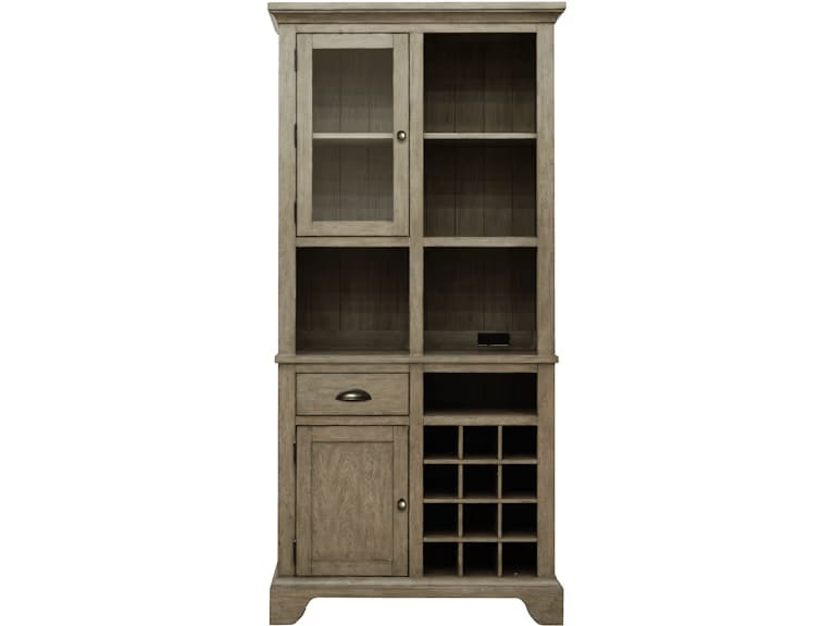 Accents Kitchen Curio with Wine Storage in Medium Wood Finish by Pulaski - PUL-P021770