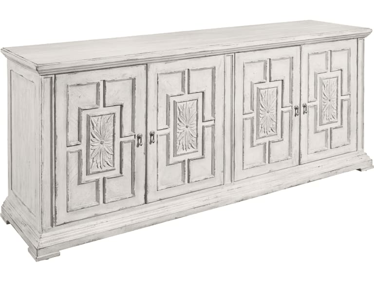 Accents 4 Door Entertainment Credenza in White and Beige Finish by Pulaski - PUL-P301004