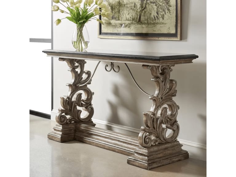 Accents Marble Top Console Table in Silver and Gold Finish by Pulaski - PUL-P301015