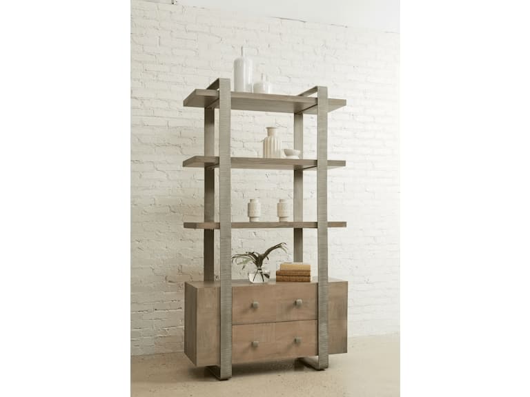 Accents Industrial Contemporary Book Shelf in Gray and Light Wood Finish by Pulaski - PUL-P301028