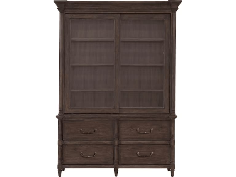 Revival Row Display Cabinet w/ Storage Drawers in Dark Wood Finish by Pulaski - PUL-P348-DR-K1