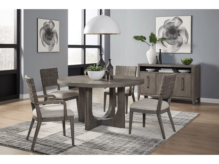 Griffith 5 Piece Round Dining Room Set in Gray Finish by Pulaski - PUL-P367-DR-K1-70-71