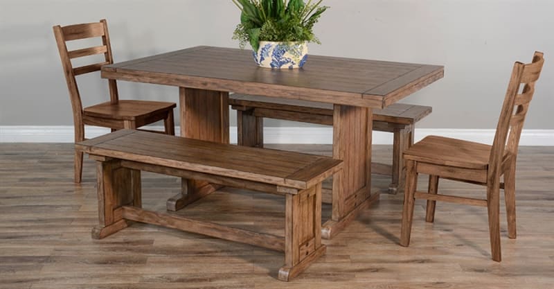 Doe Valley 5 Piece Dining Room Set with Chair & Bench by Sunny Designs - SD-0113BU-T-SB-1616BU