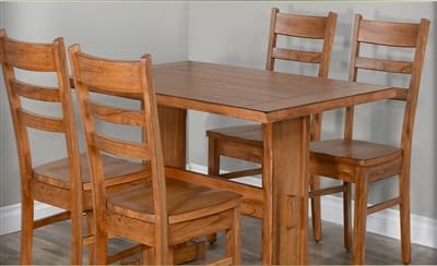 Sedona 5 Piece Rectangular Dining Room Set in Rustic Oak Finish by Sunny Designs - SD-0219RO2-T-1616RO2
