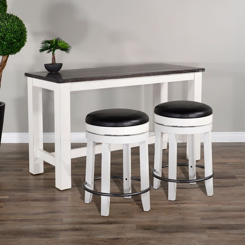 Carriage House 3 Piece Counter Height Dining Set with Backless Swivel Barstool by Sunny Designs - SD-1039EC-36-1624EC-24