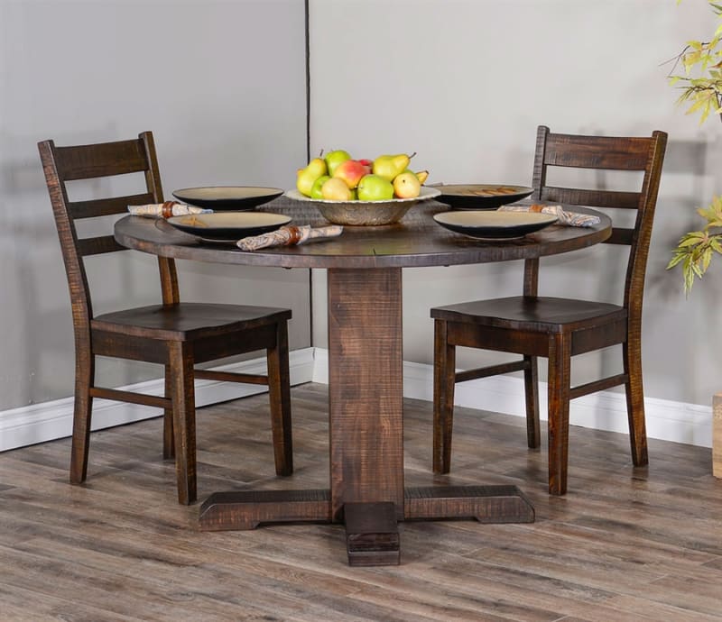 Homestead 5 Piece Round Table Dining Room Set with Ladderback/Wood Seat Chair by Sunny Designs - SD-1043TL2-1616TL
