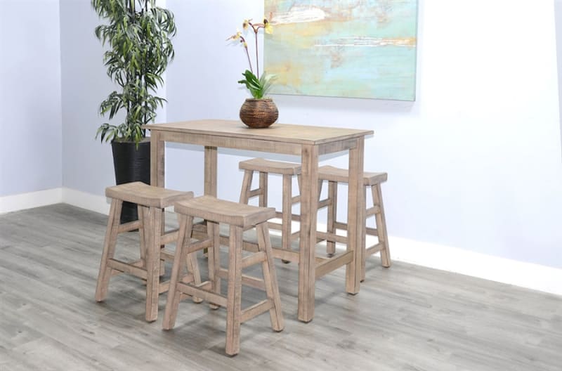 Marina 5 Piece Counter-Height Dining Room Set in Beach Pebble Finish by Sunny Designs - SD-1172BP-36-1768BP-24