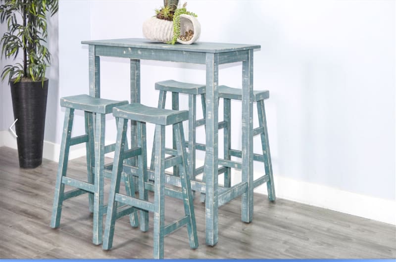 Marina 5 Piece Pub-Height Dining Room Set in Sea Grass by Sunny Designs - SD-1172SG-42-1768SG-30