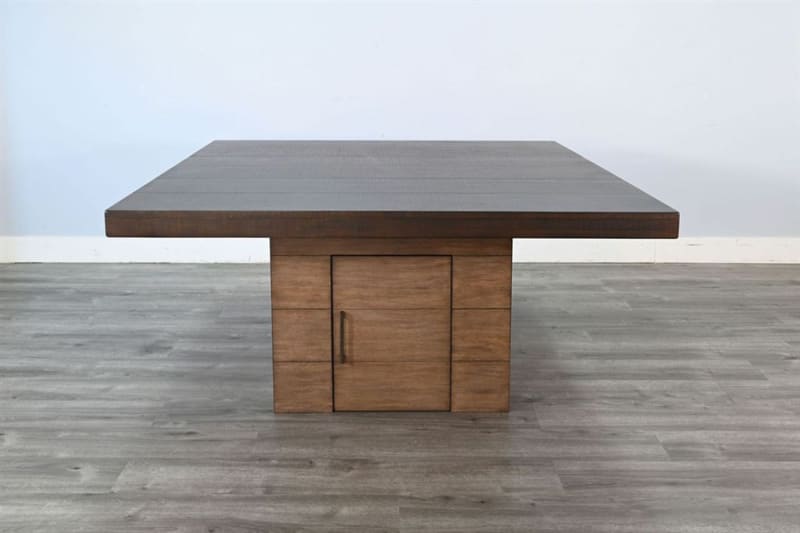 Boise 5 Piece Square Dining Room Set w/Storage in Tobacco Leaf Finish by Sunny Designs - SD-1208TB-1667BU