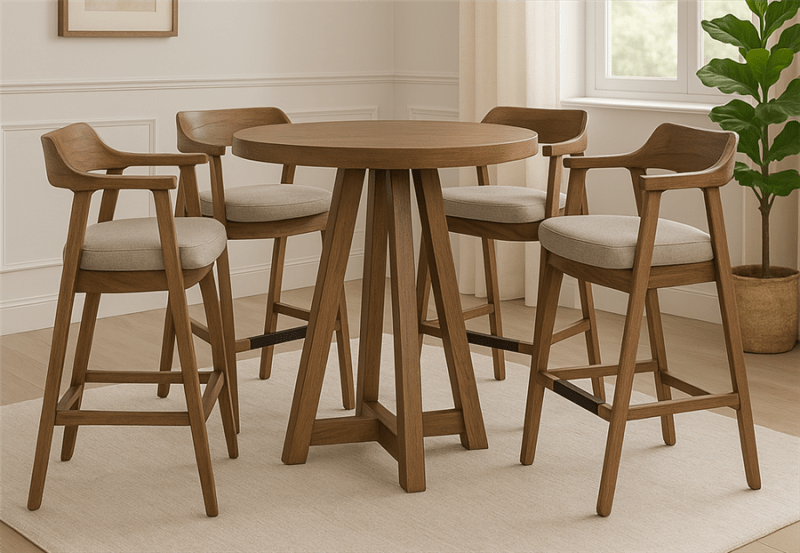 Mia 5 Piece Bar Table Dining Room Set in Cinder Finish by Sunny Designs - SD-1211CD-1527CD-30