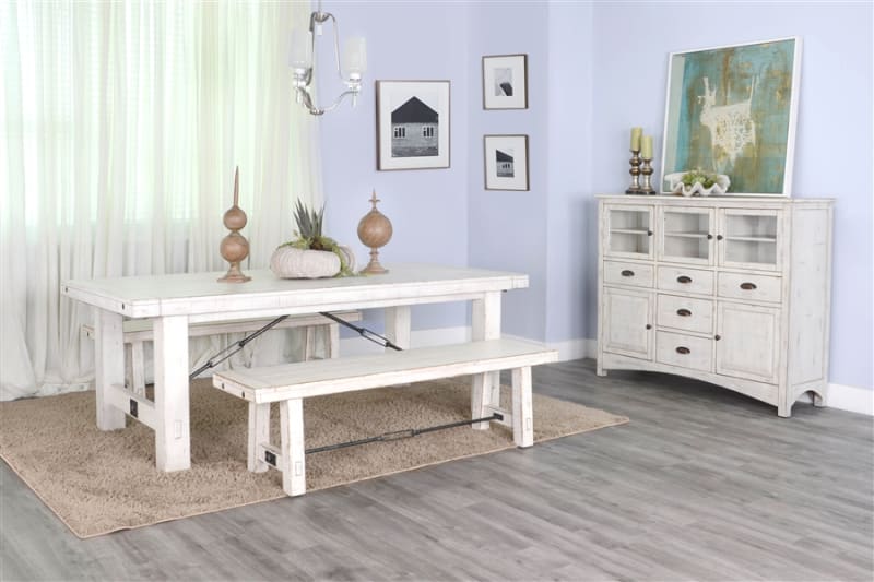 Marina 3 Piece Dining Room Set in White Sand Finish by Sunny Designs - SD-1316WS-1615WS