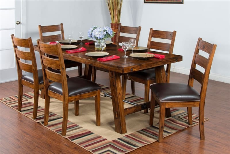 Tuscany 7 Piece Dining Room Set with Ladderback/Cushion Seat Chair by ...