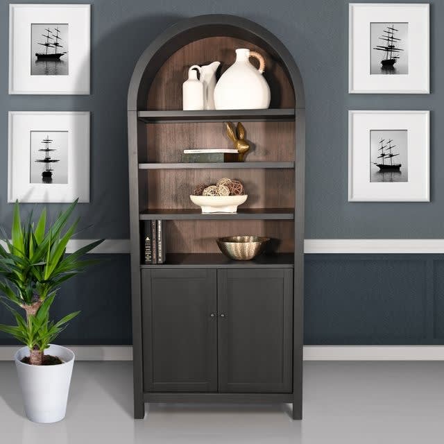Display Cabinet w/Doors in Black Magic and Buckskin Finish by Sunny Designs - SD-2116BL