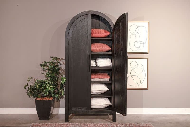 Storage Arch Cabinet in Umbra Black Finish by Sunny Designs - SD-2182UM