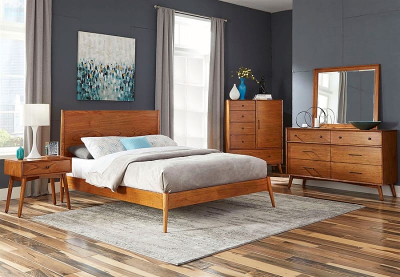 American Modern 6 Piece Bedroom Set in Cinnamon Finish by Sunny Designs - SD-2336CN