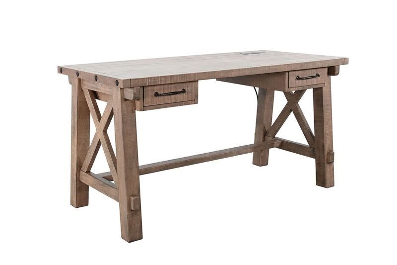 Vivian Writing Desk with Power Plug in Desert Rock Finish by Sunny Designs - SD-2833DR-P