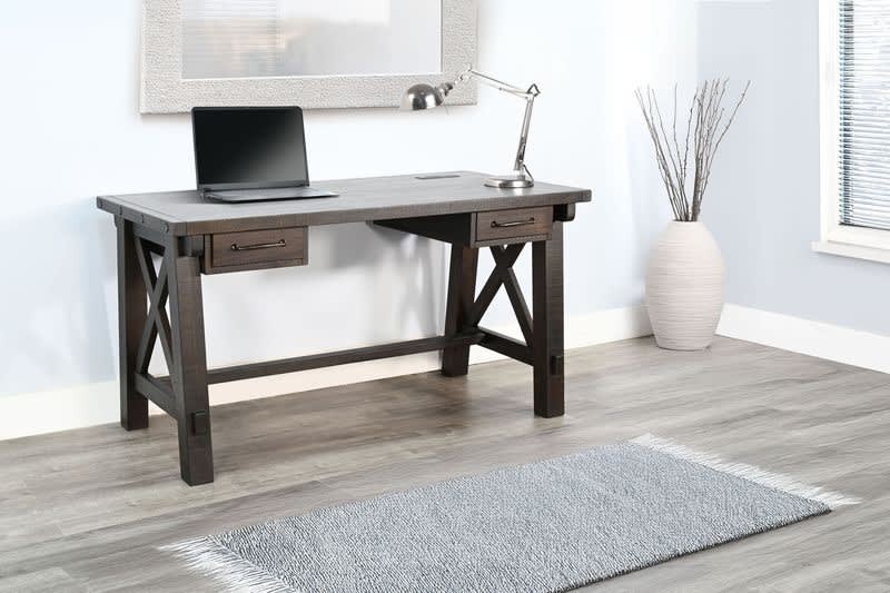 Vivian Writing Desk with Power Plug in Raisin Finish by Sunny Designs - SD-2833RN-P