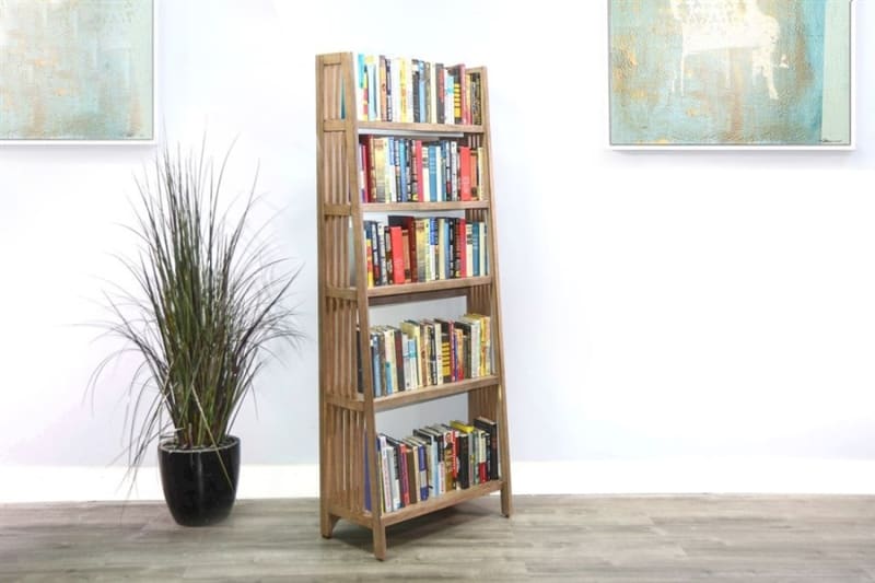 72" Height Folding Bookcase in Desert Rock Finish by Sunny Designs - SD-2839DR-72