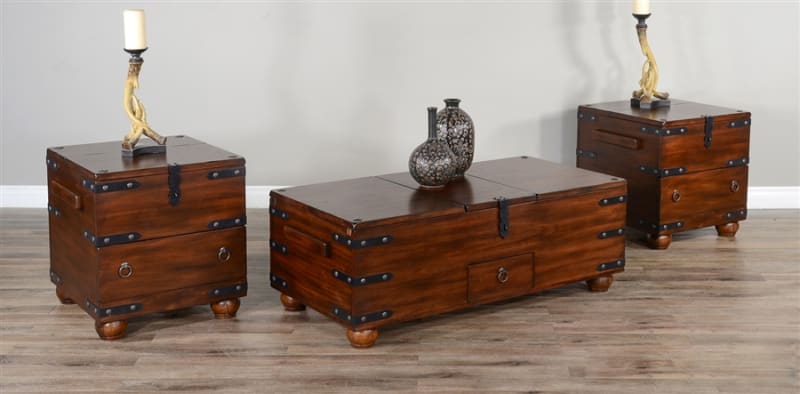 Santa Fe 3 Piece Occasional Table Set in Dark Chocolate Finish by Sunny Designs - SD-3166DC2