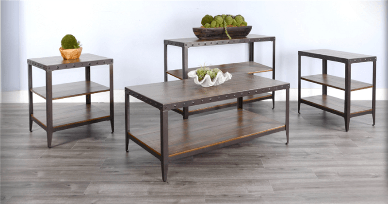 San Diego 3 Piece Occasional Table Set in Antique Brown Finish by Sunny Designs - SD-3173AB-C-3173AB-CS