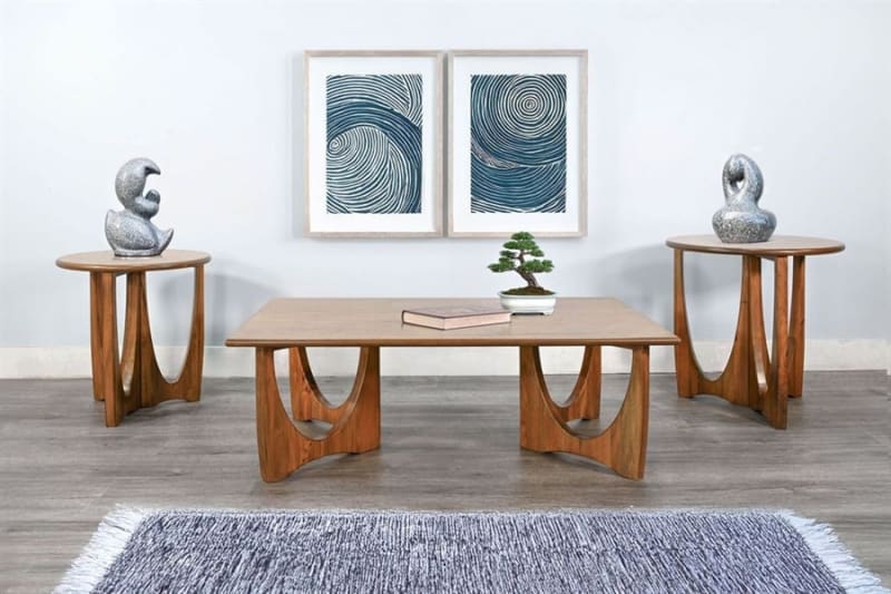 Sinatra 3 Piece Occasional Table Set in Cinnamon Finish by Sunny Designs - SD-3187CN-C-3187CN-CS