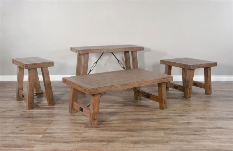 Doe Valley 3 Piece Occasional Table Set in Light Brown Finish by Sunny Designs - SD-3189BU