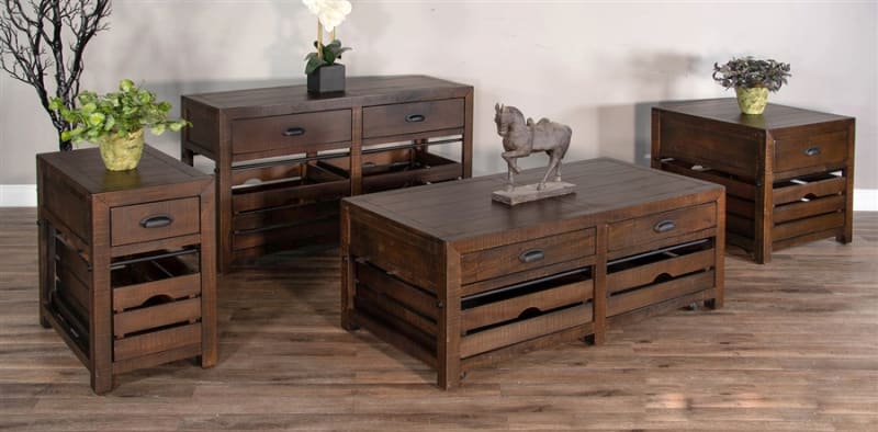 Homestead 3 Piece Occasional Table Set in Tobacco Leaf Finish by Sunny Designs - SD-3266TL
